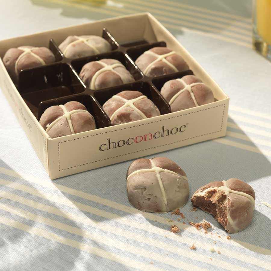 Mini Chocolate Hot Cross Buns - Case Of 6