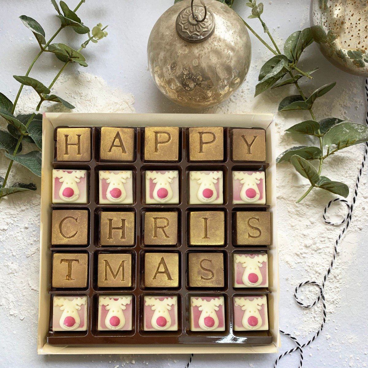 Happy Christmas Chocolate Message Box - Case Of 6