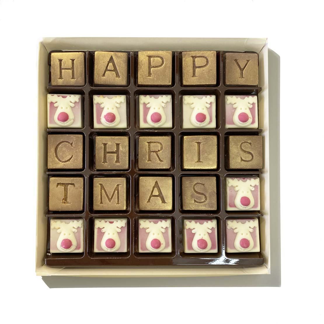 Happy Christmas Chocolate Message Box - Case Of 6