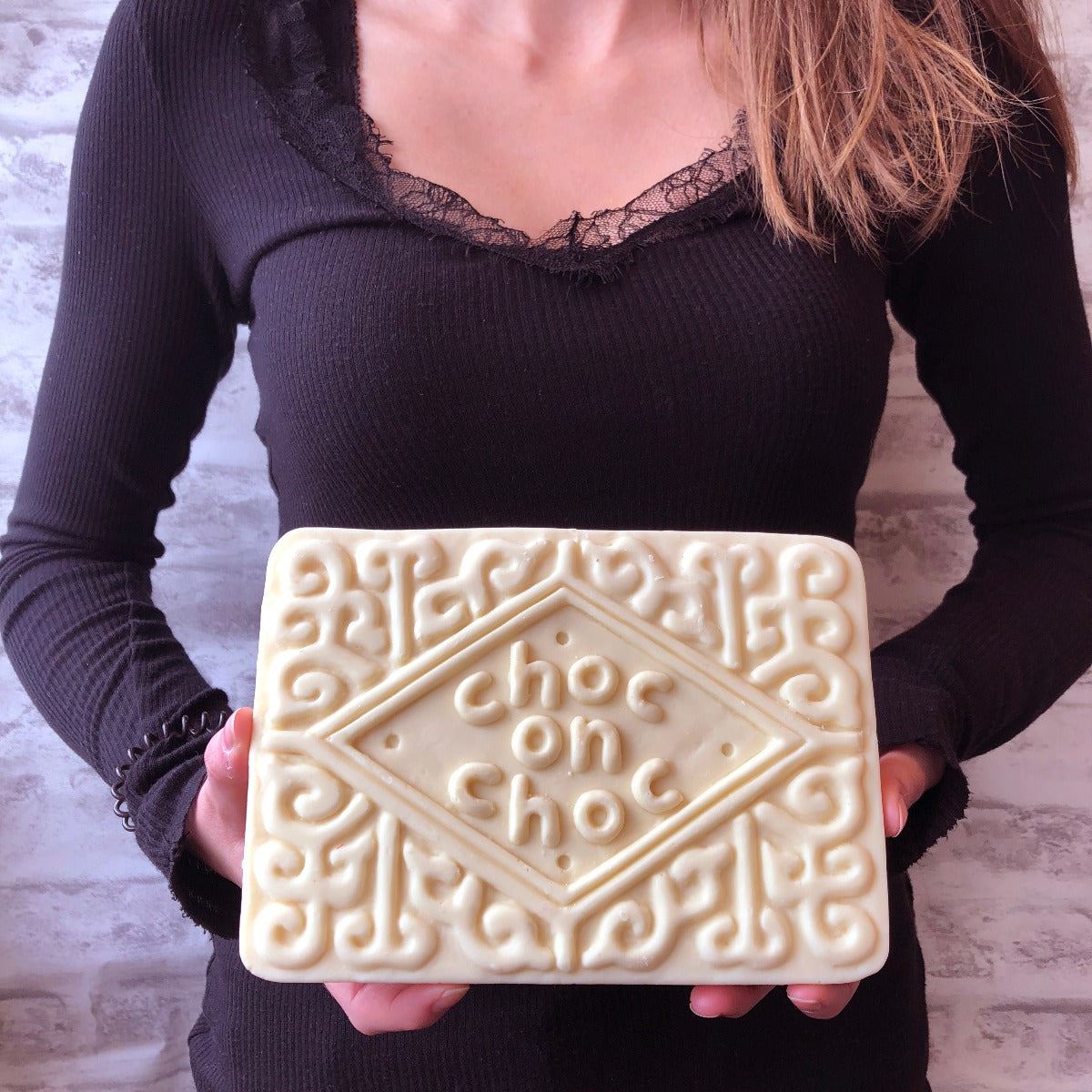 Giant Custard Cream Biscuit Shaped Chocolate - Case Of 6
