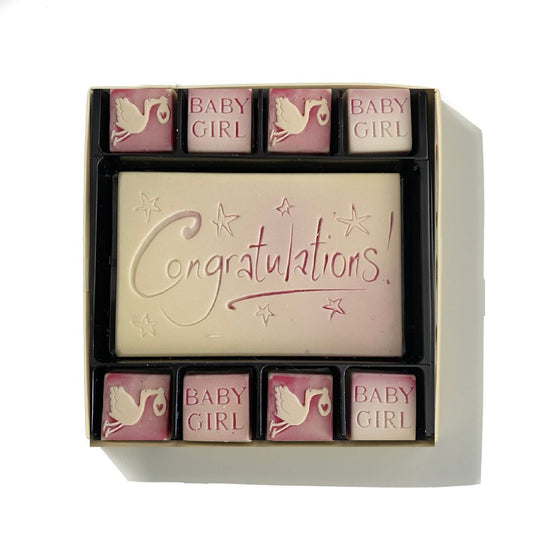 Chocolate Congratulations Baby Girl Gift - Case Of 6