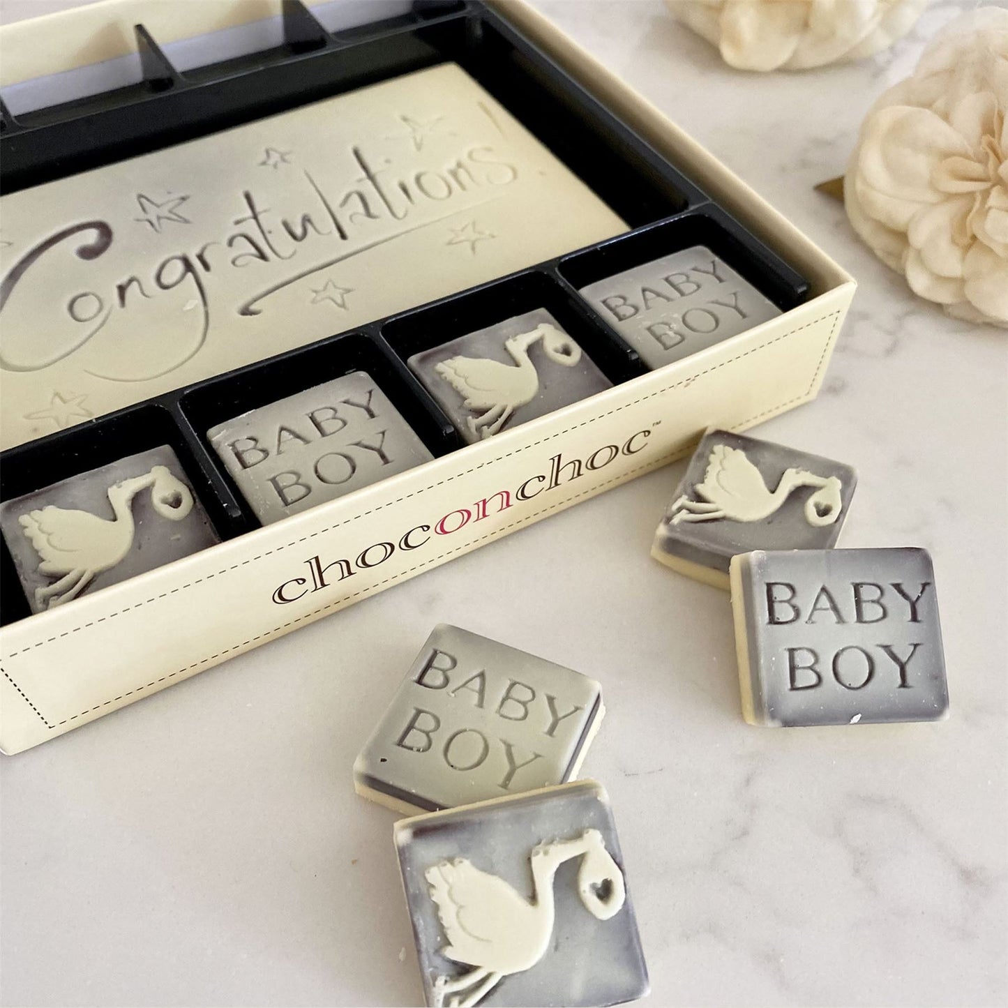 Chocolate Congratulations Baby Boy Gift - Case Of 6