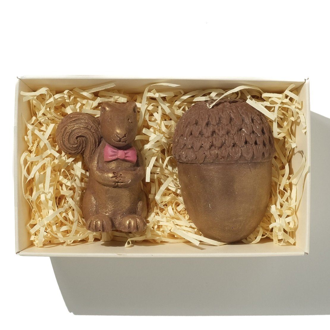 Golden Chocolate Squirrel And Acorn - Case Of 6