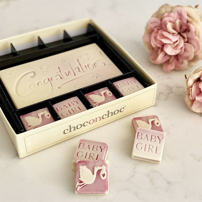 Chocolate Congratulations Baby Girl Gift - Case Of 6