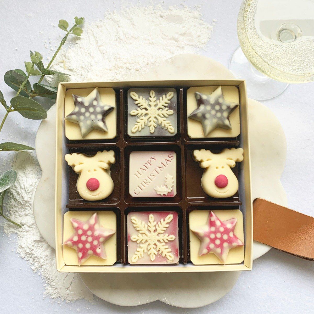 Chocolate Snowflakes And Reindeer Box - Case Of 6