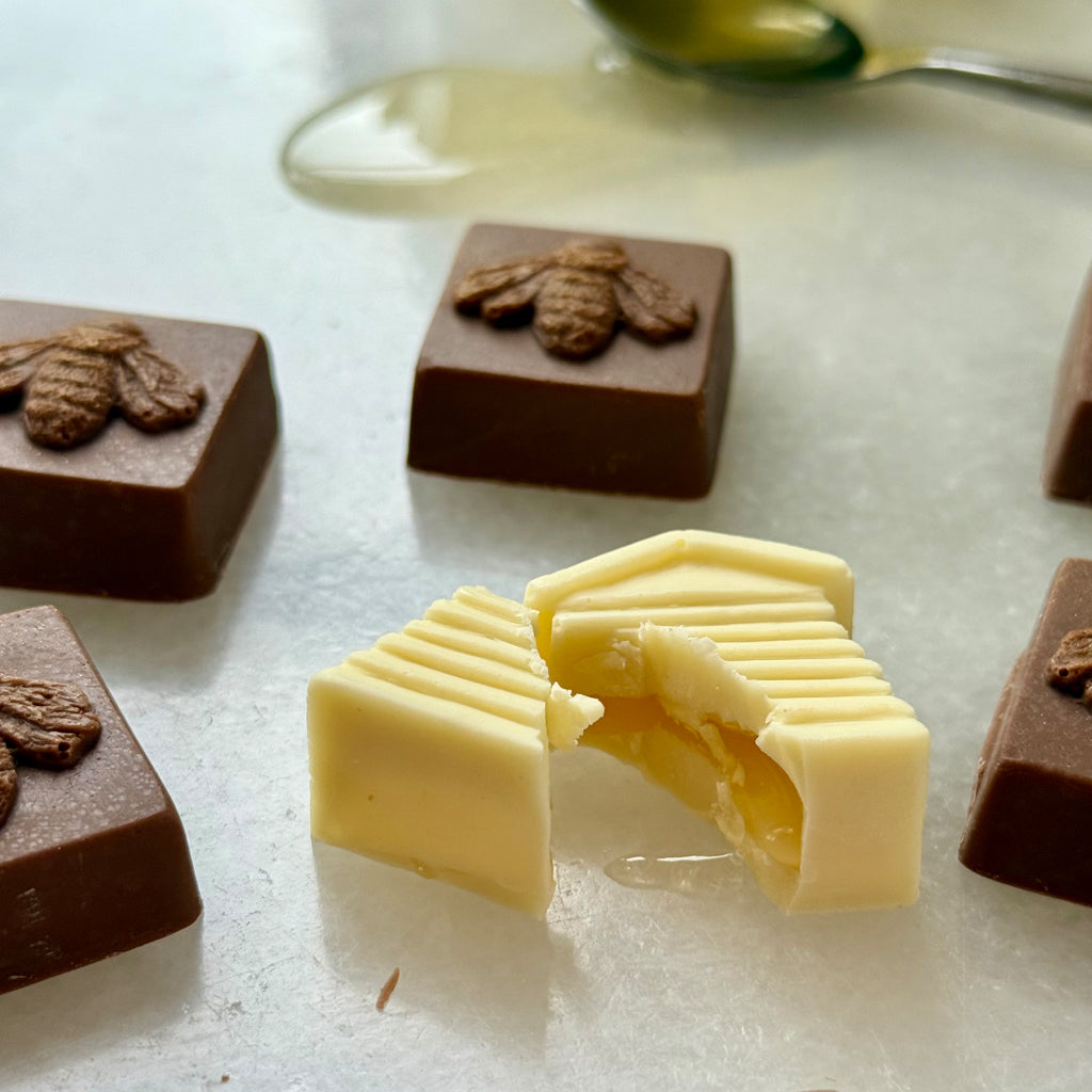Chocolate Bees with a Honey filled Hive - Case Of 6