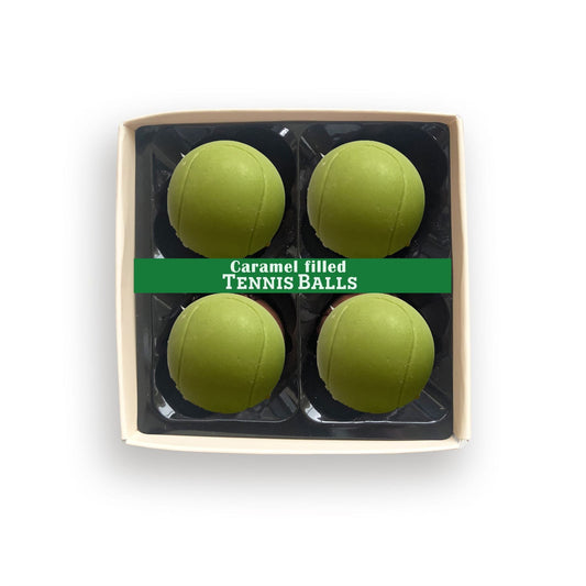 Caramel filled chocolate tennis balls - Case Of 6