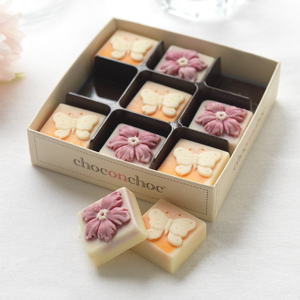 Chocolate Butterflies And Flowers - Case Of 6