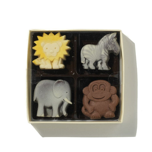 Lion, Zebra, Elephant And Monkey Chocolate Box - Case Of 6